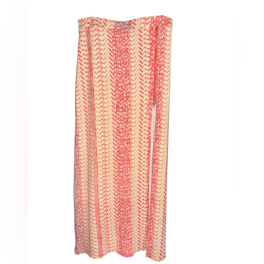 G by Guess Coral Snake Print Maxi Skirt with Slit, Size XL